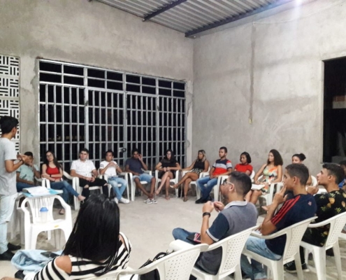 Primeiro culto de jovens no novo templo